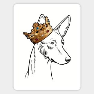 Ibizan Hound Dog King Queen Wearing Crown Sticker